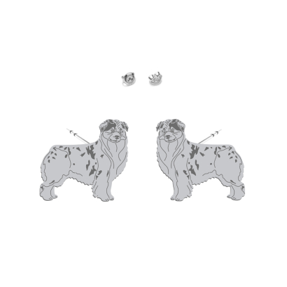 Silver Australian Shepherd earrings - MEJK Jewellery