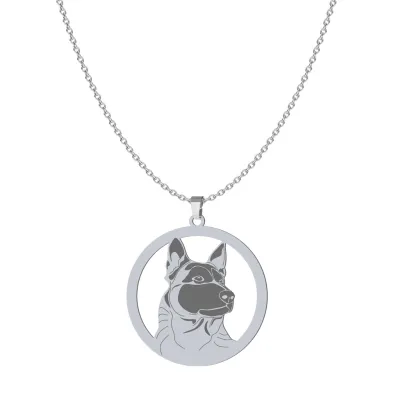 Silver Malinois necklace, FREE ENGRAVING - MEJK Jewellery