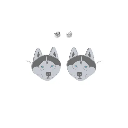 Silver Siberian Husky earrings - MEJK Jewellery