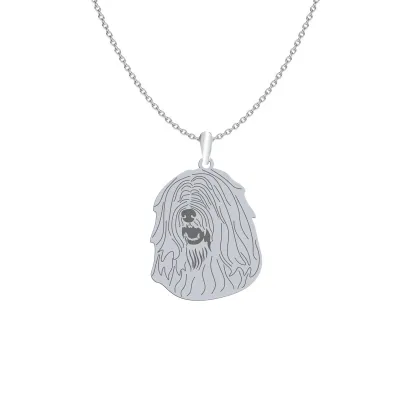 Silver South Russian Shepherd Dog engraved necklace - MEJK Jewellery