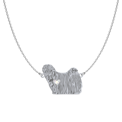 Naszyjnik z sercem psem Puli srebro GRAWER GRATIS - MEJK Jewellery
