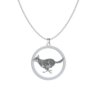 Silver Australian Kelpie engraved necklace - MEJK Jewellery