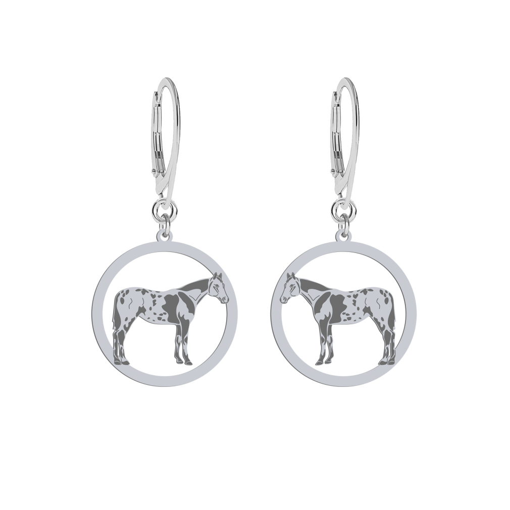Silver Appaloosa Horse earrings, FREE ENGRAVING - MEJK Jewellery