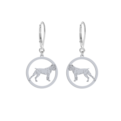 Silver Bandog engraved earrings - MEJK Jewellery