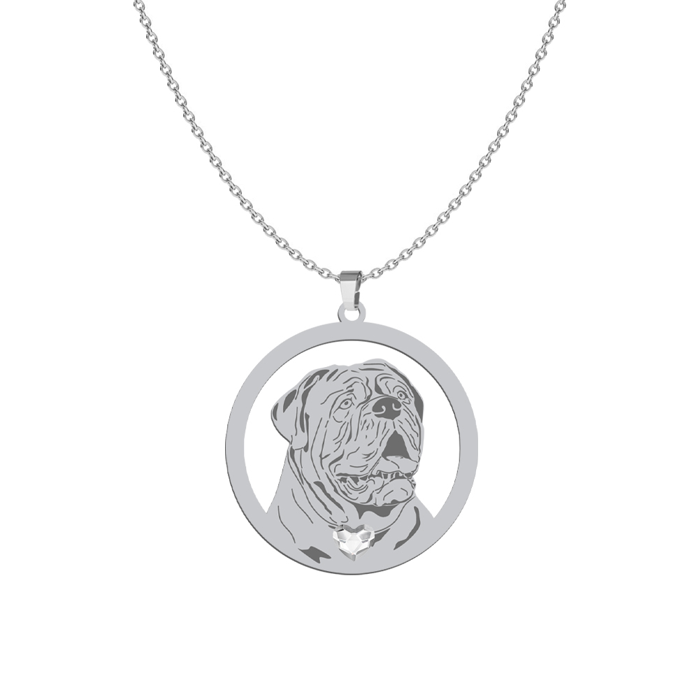 Silver Dog de Bordeaux necklace, FREE ENGRAVING - MEJK Jewellery