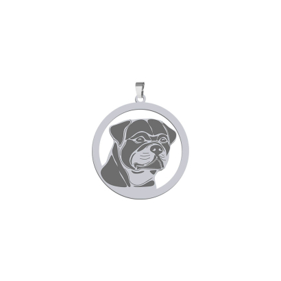 Przywieszka Rottweiler srebro  pozłacane GRAWER GRATIS - MEJK Jewellery