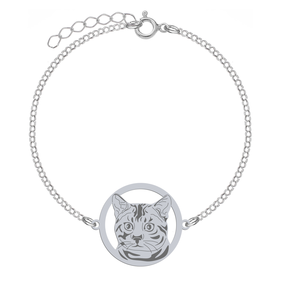 Silver Bengal Cat bracelet, FREE ENGRAVING - MEJK Jewellery