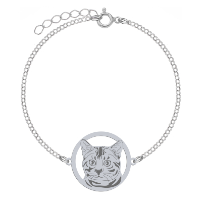 Silver Bengal Cat bracelet, FREE ENGRAVING - MEJK Jewellery