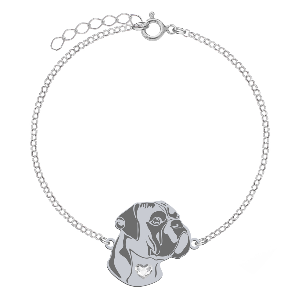 Silver German Boxer bracelet, FREE ENGRAVING - MEJK Jewellery