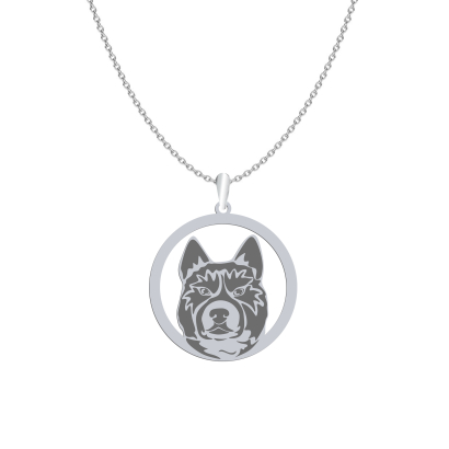 Naszyjnik z psem Karelian Bear Dog srebro GRAWER GRATIS - MEJK Jewellery