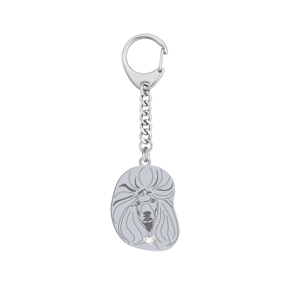 Silver Poodle keyring, FREE ENGRAVING - MEJK Jewellery