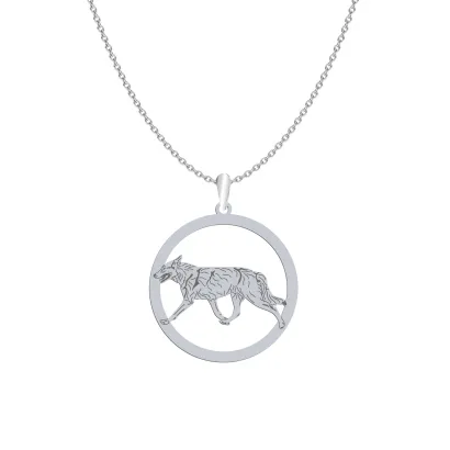 Silver Czechoslovakian Wolfdog  engraved necklace - MEJK Jewellery
