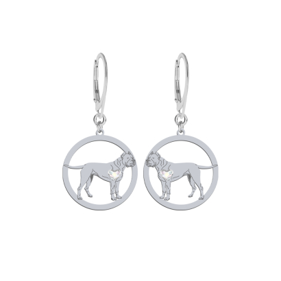 Silver Dogo Argentino earrings, FREE ENGRAVING - MEJK Jewellery