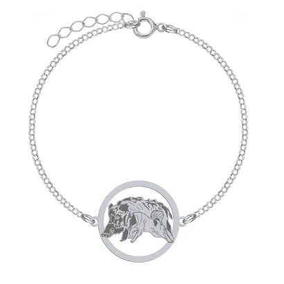 Silver Russian-European Laika engraved bracelet - MEJK Jewellery