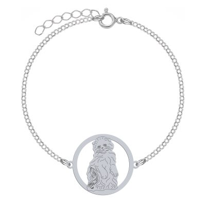 Silver Scottish Fold bracelet, FREE ENGRAVING - MEJK Jewellery