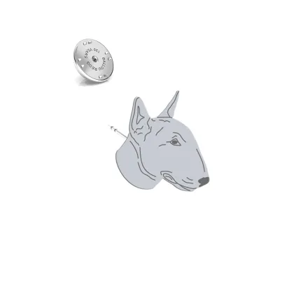 Wpinka z psem Miniature Bull Terrier srebro - MEJK Jewellery
