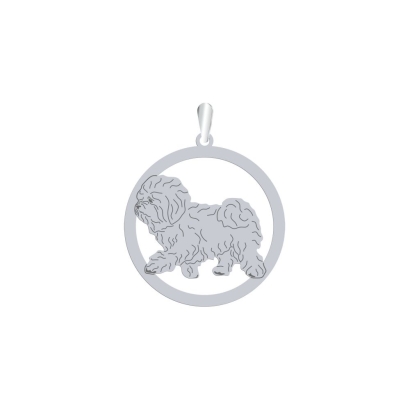 Silver Bichon Bolognese Dog pendant FREE ENGRAVING - MEJK Jewellery