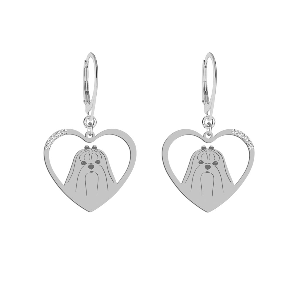 Silver Maltese earrings, FREE ENGRAVING - MEJK Jewellery