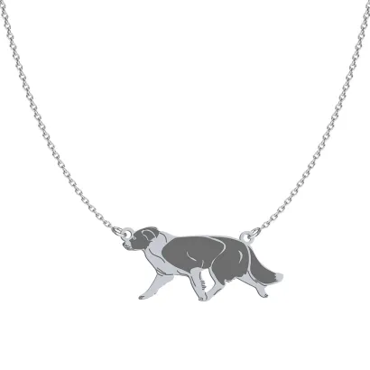 Silver Brder Collie engraved necklace - MEJK Jewellery