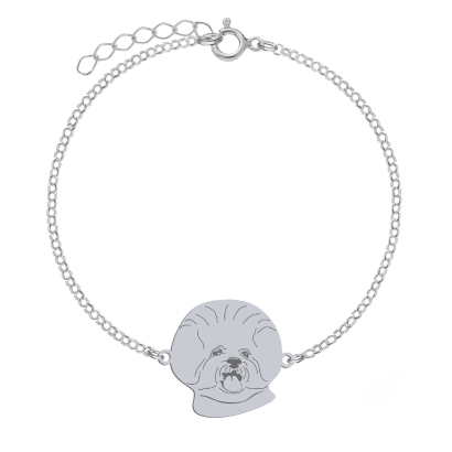 Silver Bichon Frise engraved bracelet - MEJK Jewellery