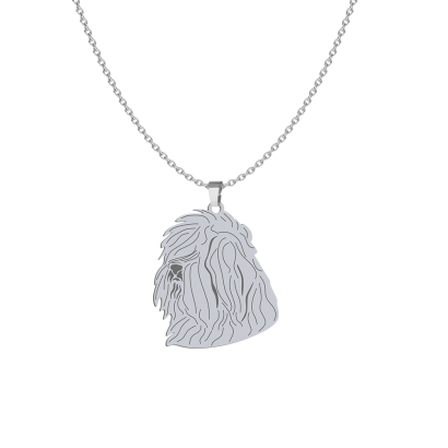 Naszyjnik z grawerem psem Bobtail srebro - MEJK Jewellery