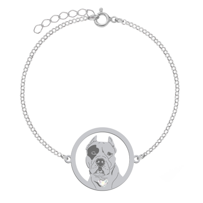 Bransoletka z psem Dogo Argentino srebro GRAWER GRATIS - MEJK Jewellery
