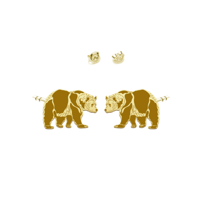 Pozłacane Kolczyki z Niedźwiedziem - MEJK Jewellery