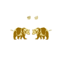 Pozłacane Kolczyki z Niedźwiedziem - MEJK Jewellery