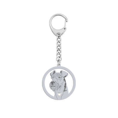 Silver Irish Terrier keyring with a heart, FREE ENGRAVING - MEJK Jewellery