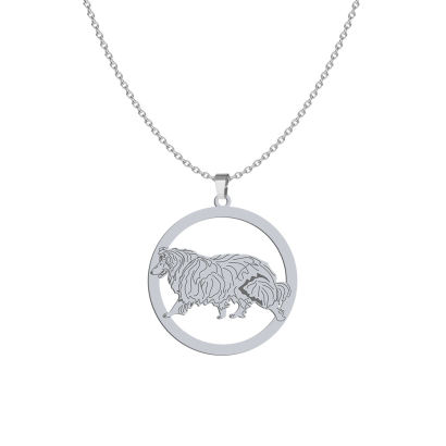 Naszyjnik z psem Owczarkiem Szkockim Długowłosym srebro GRAWER GRATIS - MEJK Jewellery