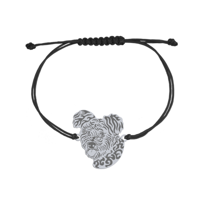 Silver Pumi engraved string bracelet with a heart - MEJK Jewellery