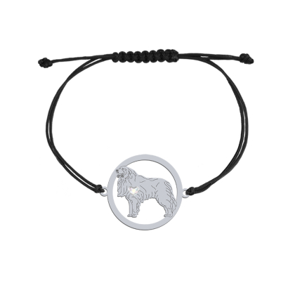 Silver Pyrenean Mountain Dog string bracelet, FREE ENGRAVING - MEJK Jewellery