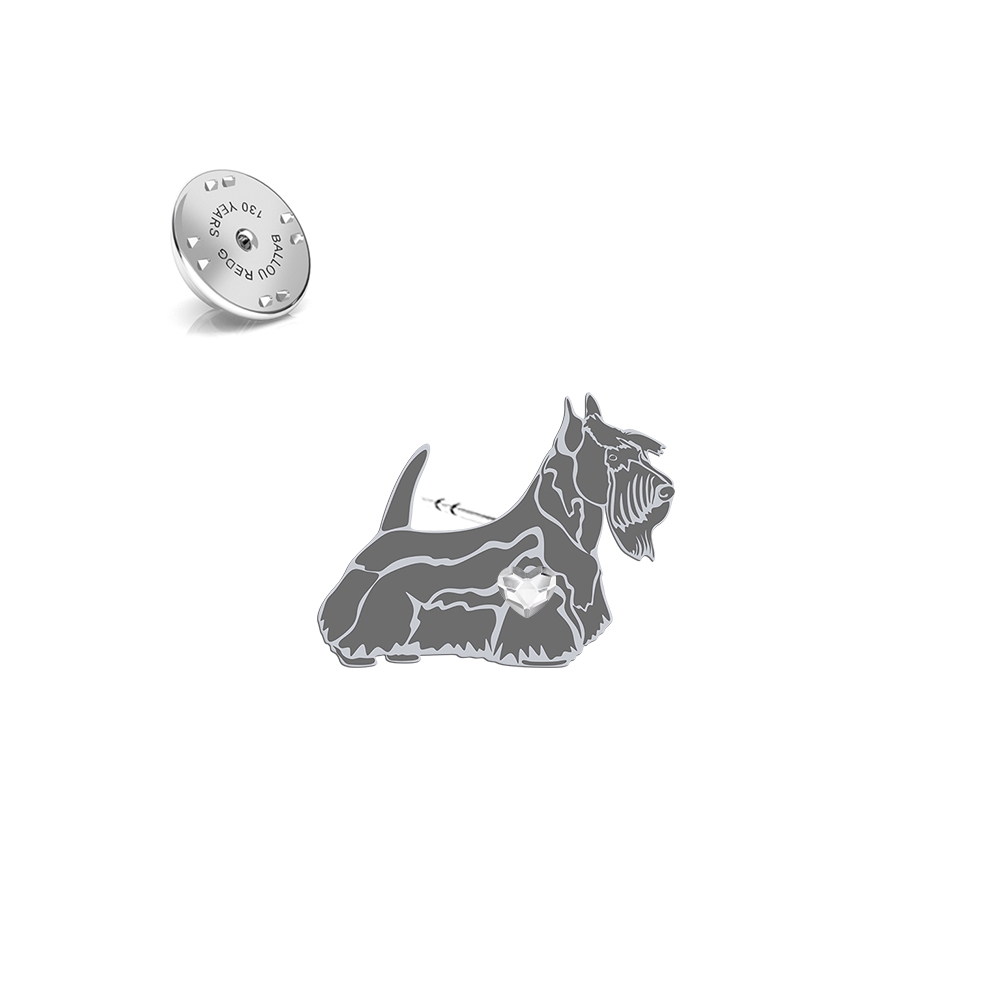 Silver Scottish Terrier jewellery pin - MEJK Jewellery