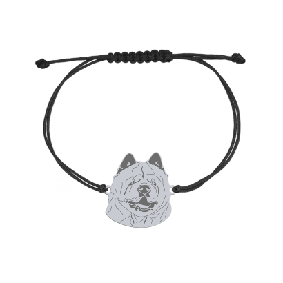 Silver Chow chow Soft bracelet, FREE ENGRAVING - MEJK Jewellery