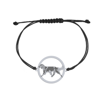 Silver German Spaniel engraved string bracelet - MEJK Jewellery