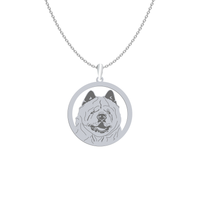 Silver Chow chow Soft engraved necklace - MEJK Jewellery