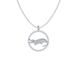 Naszyjnik Srebrny z Krokodylem GRAWER GRATIS - Mejk Jewellery
