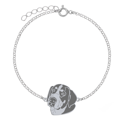 Silver Greater Swiss Mountain Dog bracelet, FREE ENGRAVING - MEJK Jewellery