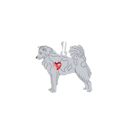Zawieszka z sercem psem Thai Bangkaew Dog srebro GRAWER GRATIS - MEJK Jewellery