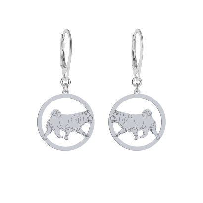 Silver Chow chow Soft engraved earrings - MEJK Jewellery